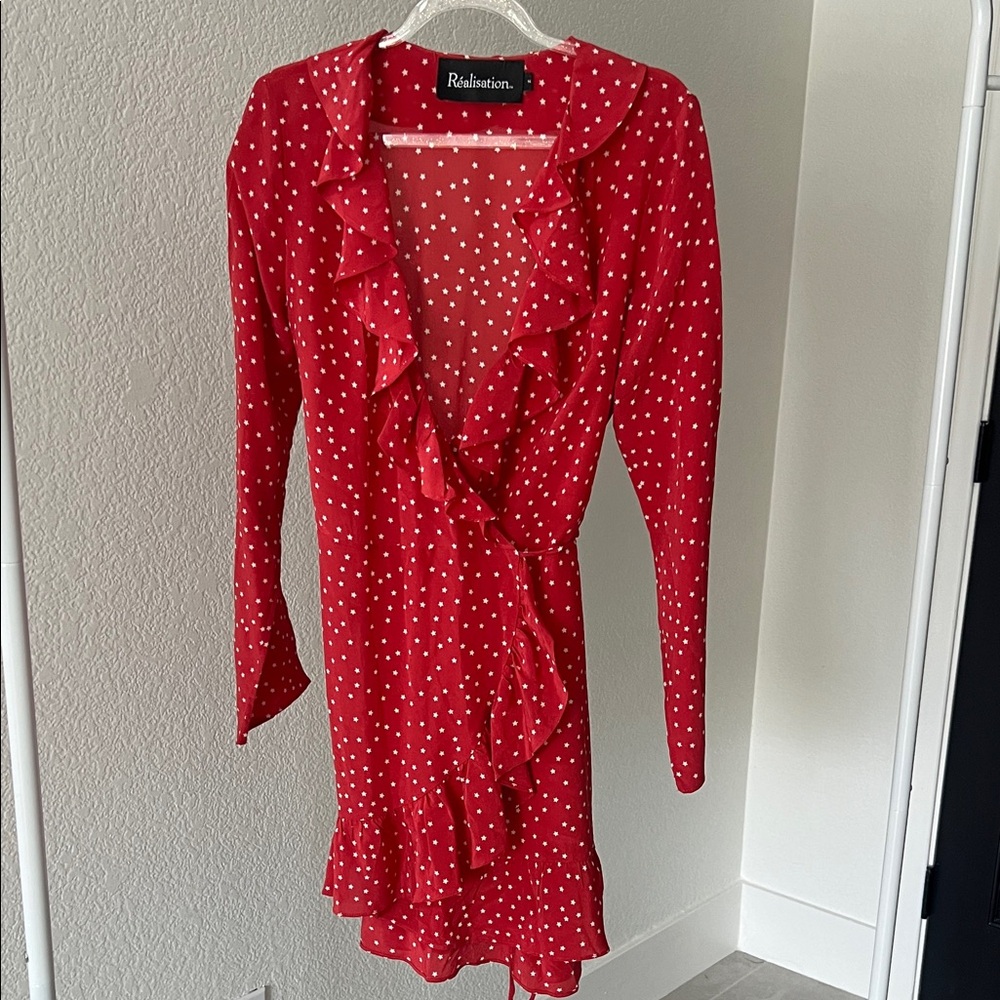 100% Silk Realisation Red Wrap Dress: the Alexandra dress